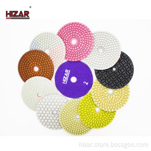 Wet Flexible Diamond Resin Polishing Pads for Marble and Granite - 4 Inch 7-Step Polish Pads